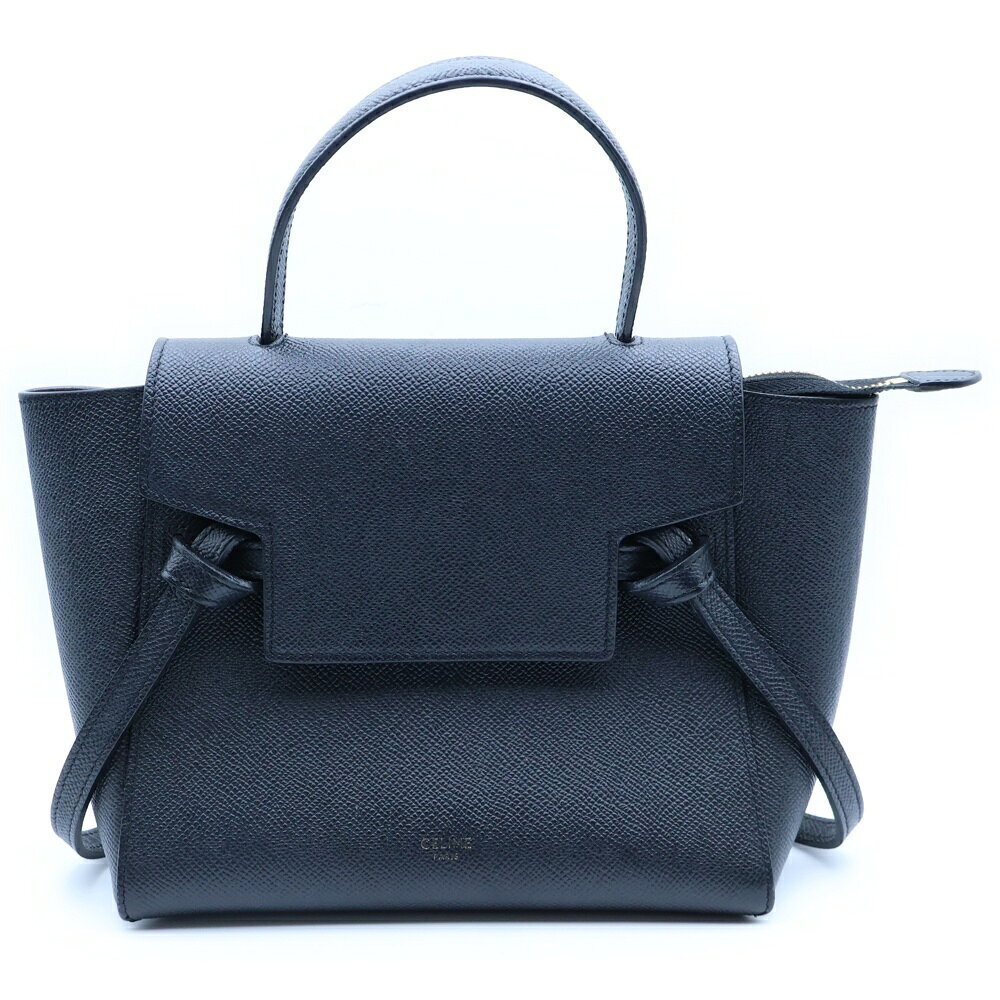 CELINE Belt Bag Handbag Shoulder Black Leather